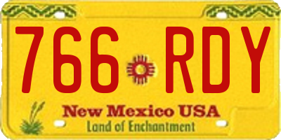 NM license plate 766RDY