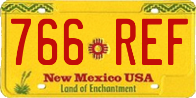 NM license plate 766REF