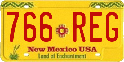 NM license plate 766REG