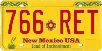 NM license plate 766RET