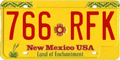 NM license plate 766RFK