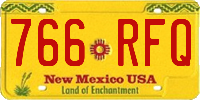 NM license plate 766RFQ