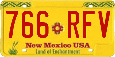 NM license plate 766RFV
