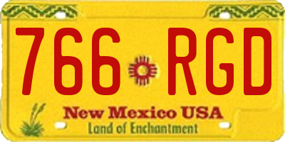 NM license plate 766RGD