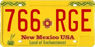 NM license plate 766RGE