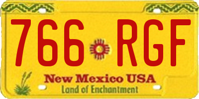 NM license plate 766RGF