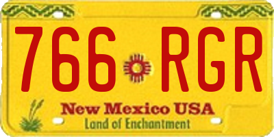 NM license plate 766RGR