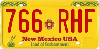 NM license plate 766RHF