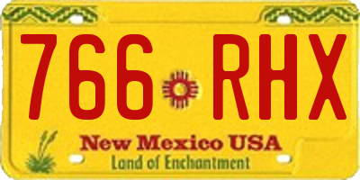 NM license plate 766RHX