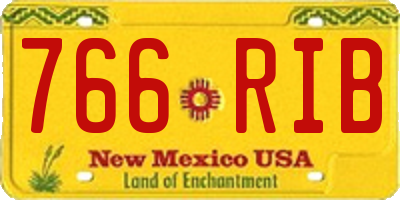 NM license plate 766RIB