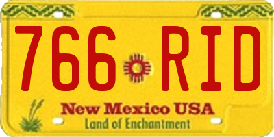 NM license plate 766RID