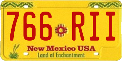 NM license plate 766RII