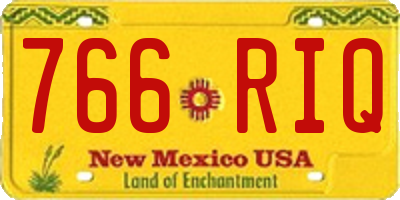 NM license plate 766RIQ