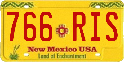 NM license plate 766RIS