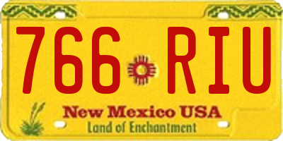 NM license plate 766RIU