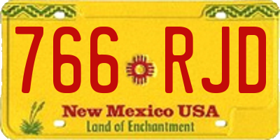 NM license plate 766RJD