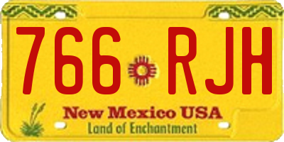 NM license plate 766RJH