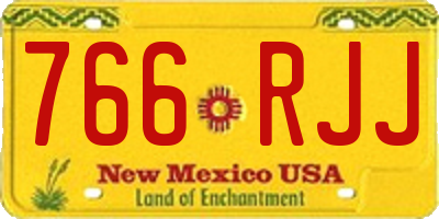 NM license plate 766RJJ