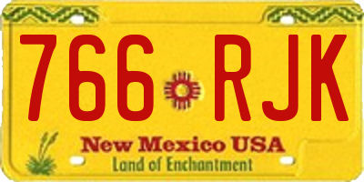 NM license plate 766RJK