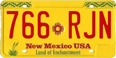 NM license plate 766RJN