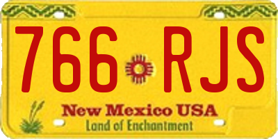 NM license plate 766RJS