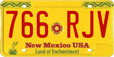 NM license plate 766RJV