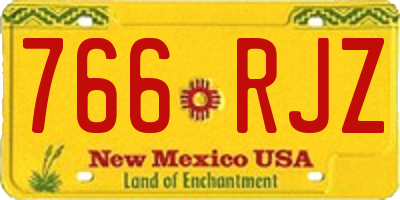 NM license plate 766RJZ