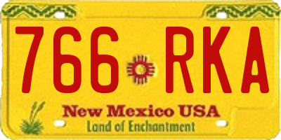 NM license plate 766RKA