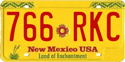 NM license plate 766RKC