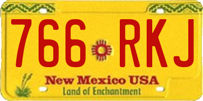 NM license plate 766RKJ
