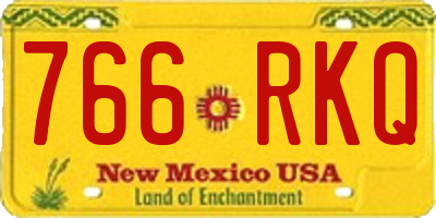 NM license plate 766RKQ