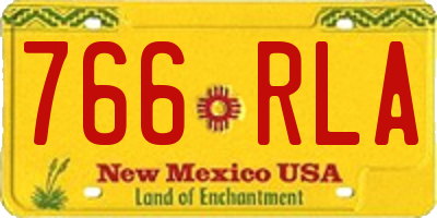 NM license plate 766RLA