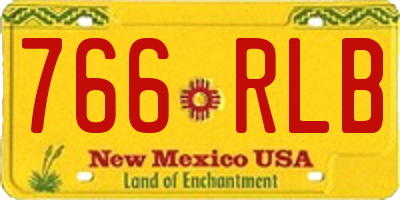 NM license plate 766RLB