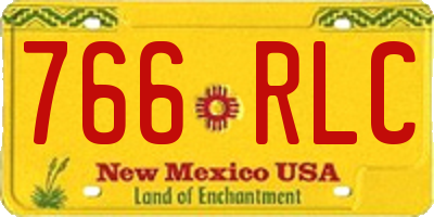 NM license plate 766RLC