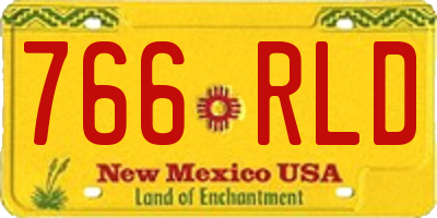 NM license plate 766RLD