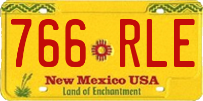 NM license plate 766RLE