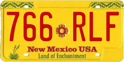 NM license plate 766RLF