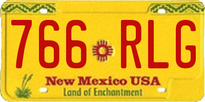 NM license plate 766RLG