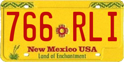 NM license plate 766RLI