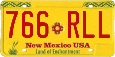 NM license plate 766RLL