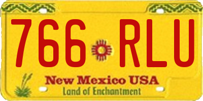 NM license plate 766RLU