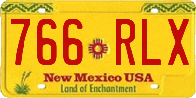 NM license plate 766RLX