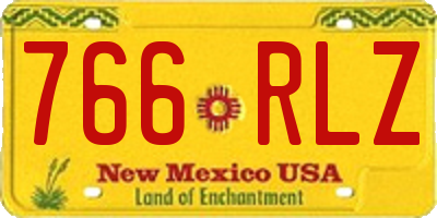NM license plate 766RLZ