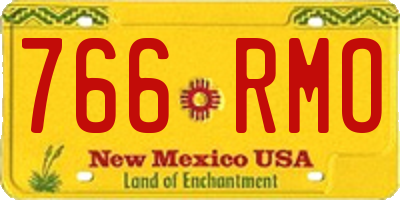 NM license plate 766RMO