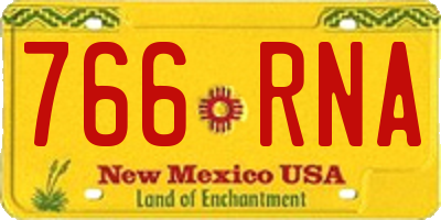 NM license plate 766RNA
