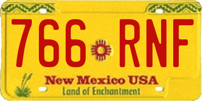 NM license plate 766RNF