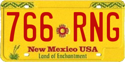 NM license plate 766RNG