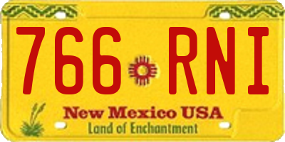 NM license plate 766RNI