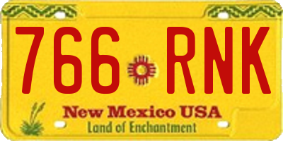 NM license plate 766RNK