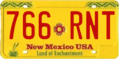 NM license plate 766RNT